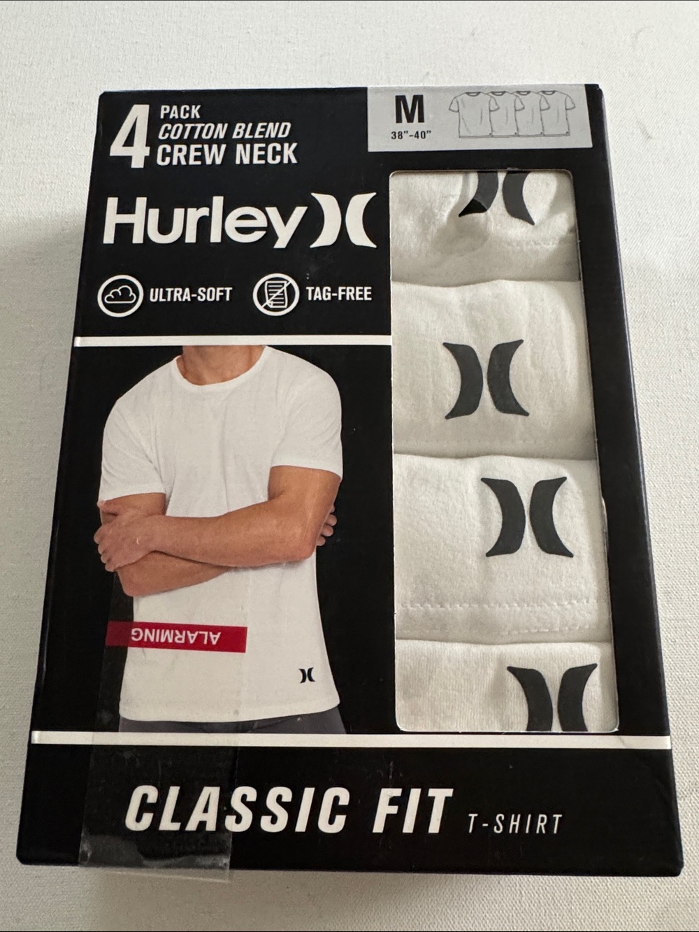 Hurley Tshirt Mens Medium 4 Pack White